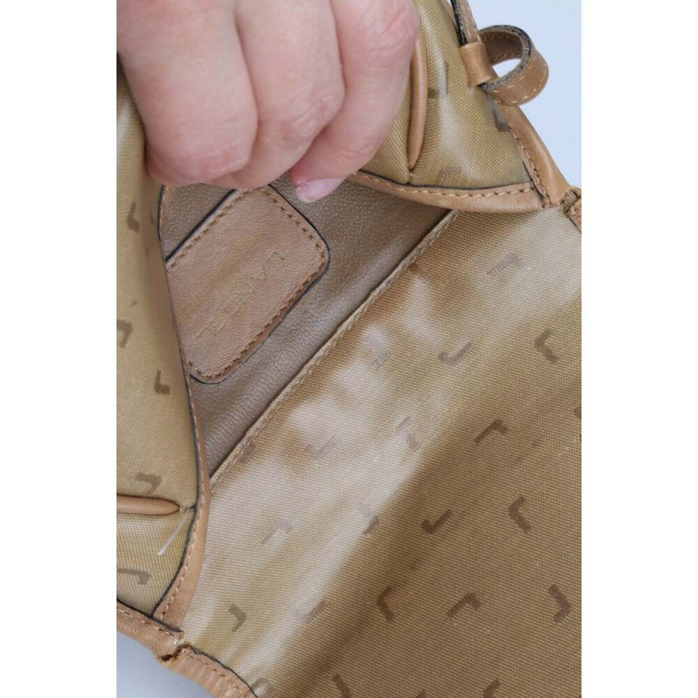 Vintage LANCEL Beige Canvas Coated Flap Mini Shoulder Bag - Picture 10 of 12